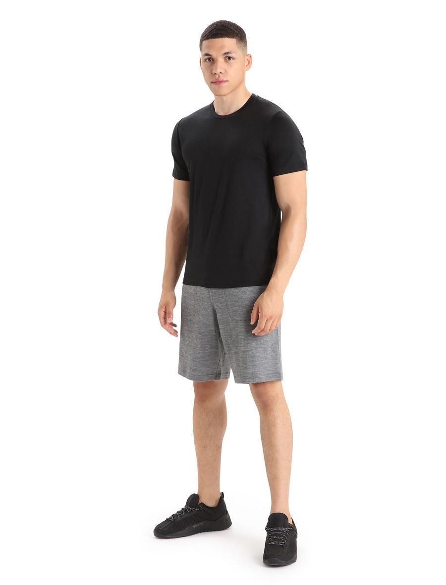 Icebreaker Merino Tech Lite II Rövid Sleeve Tee Férfi Póló Fekete | HU 1169JPQJ